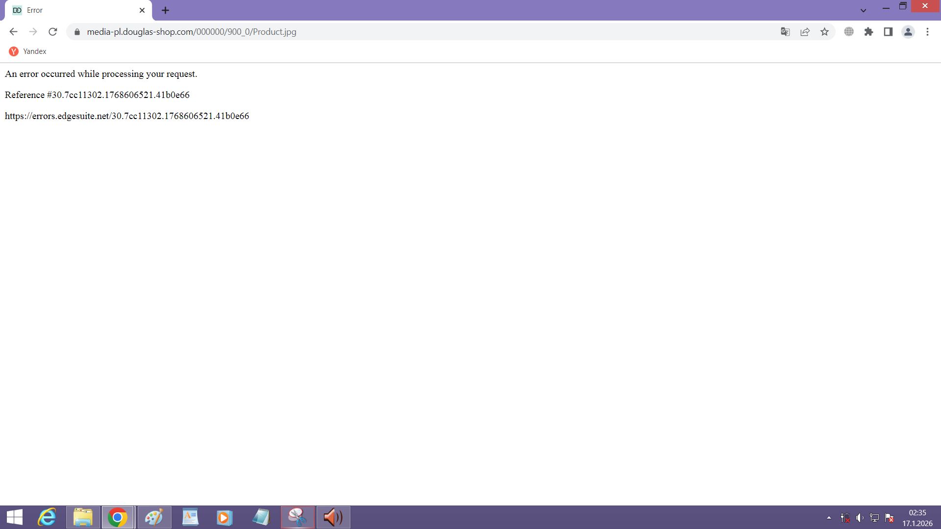 an error occurred while processing your request